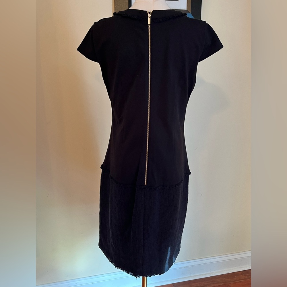 Karl Lagerfeld Paris Black Tweed Dress Preppy Career - Picture 7 of 7